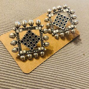 Elegant Hand Made German Silver Earrings Ethnic Boho Earrings